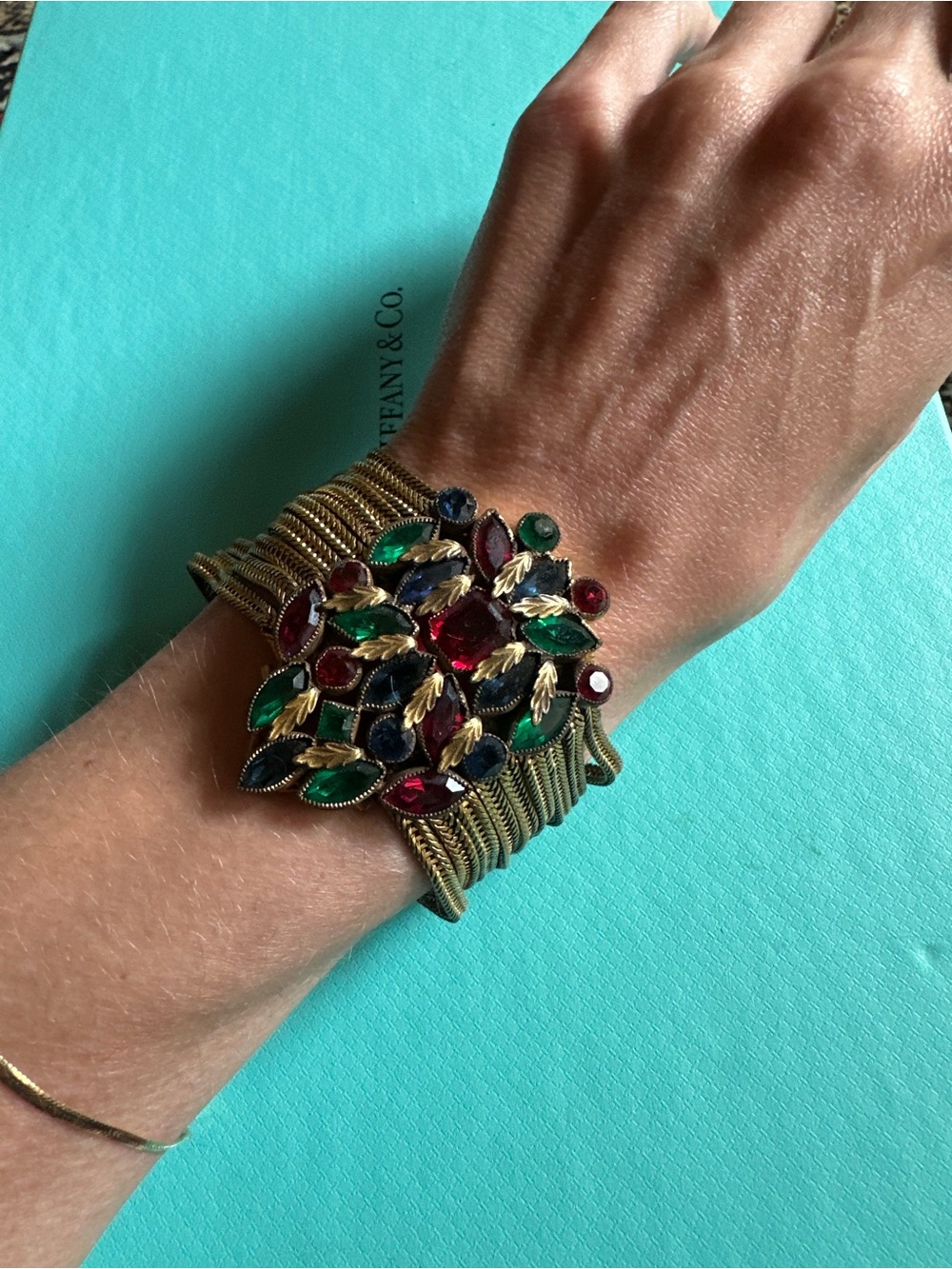 Antique Glass Stones Incredible Constructed Multi Strand Bracelet WOW